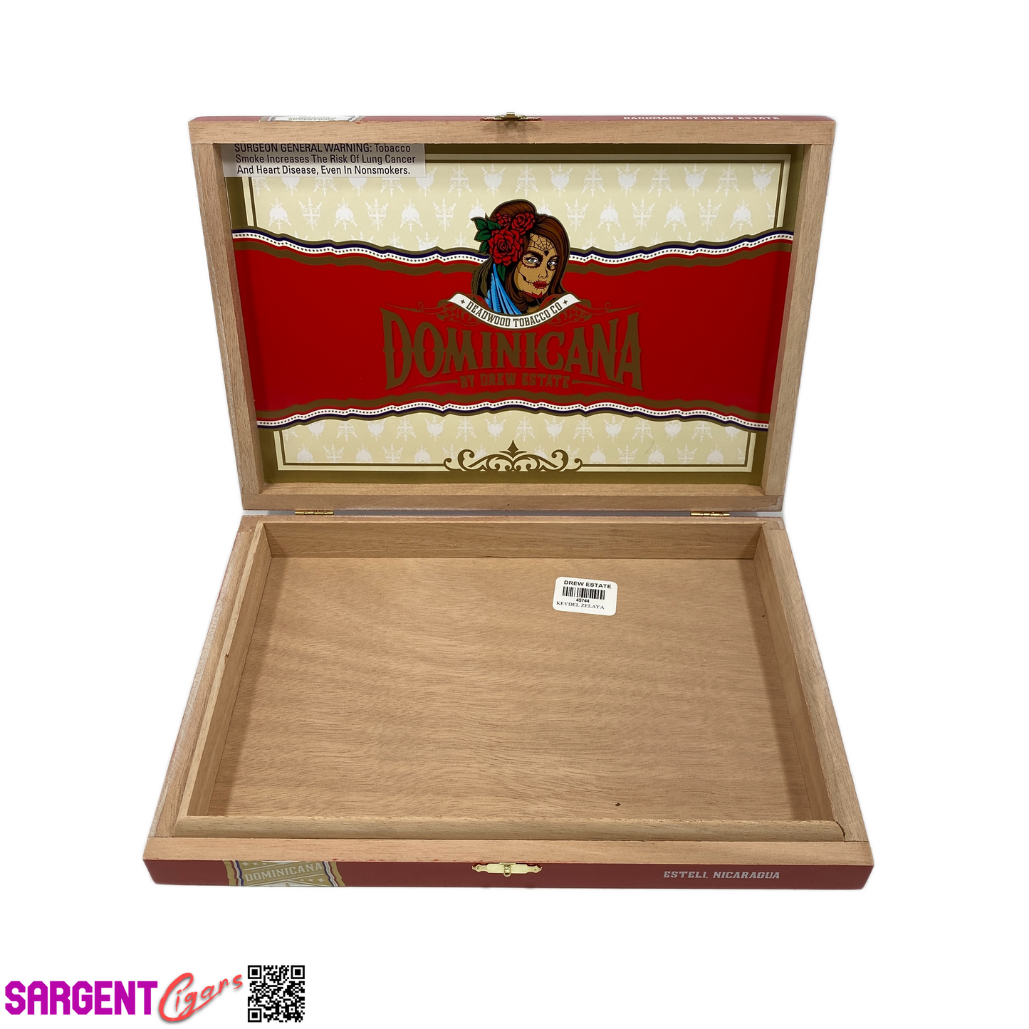 Deadwood Buenas Noches Gordo Empty Wooden Cigar Box 10.5x7.25x1.5