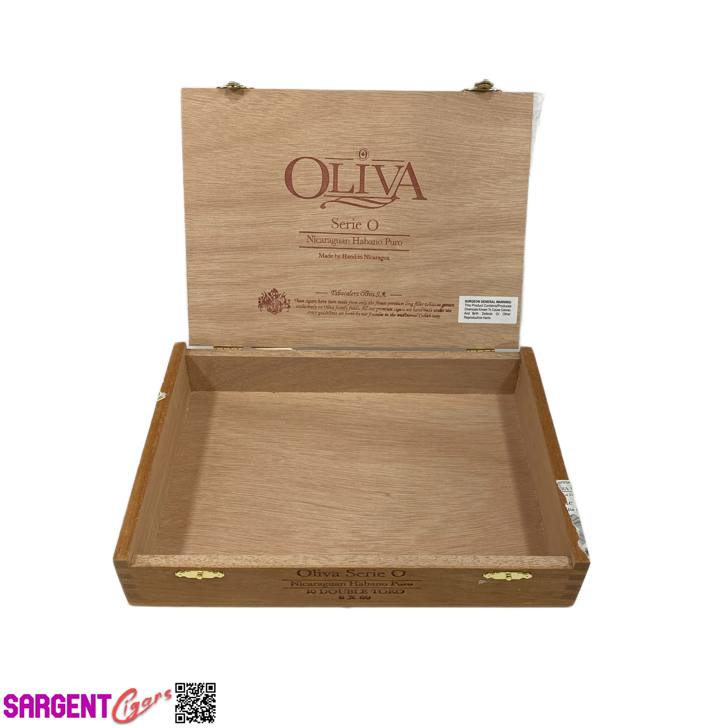 Oliva Serie O Double Toro Empty Wooden Cigar Box 10x7x1.75