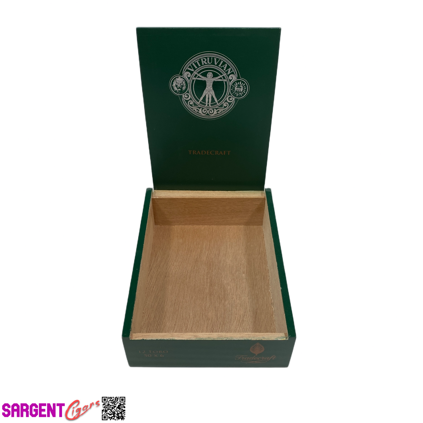 Tradecraft Vitruvian Toro Empty Wooden Cigar Box 5.25x7x2