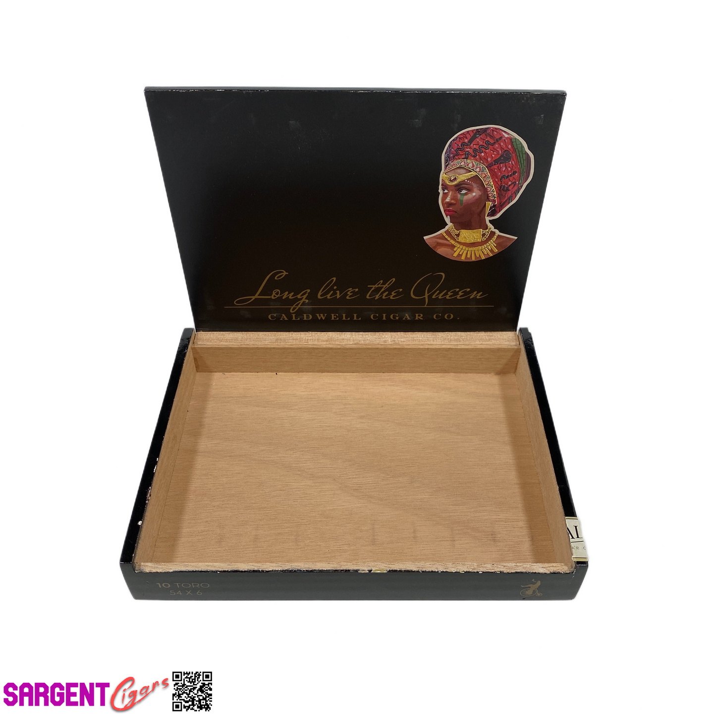 Caldwell Long Live The Queen Toro Empty Wooden Cigar Box 9x7x1.5