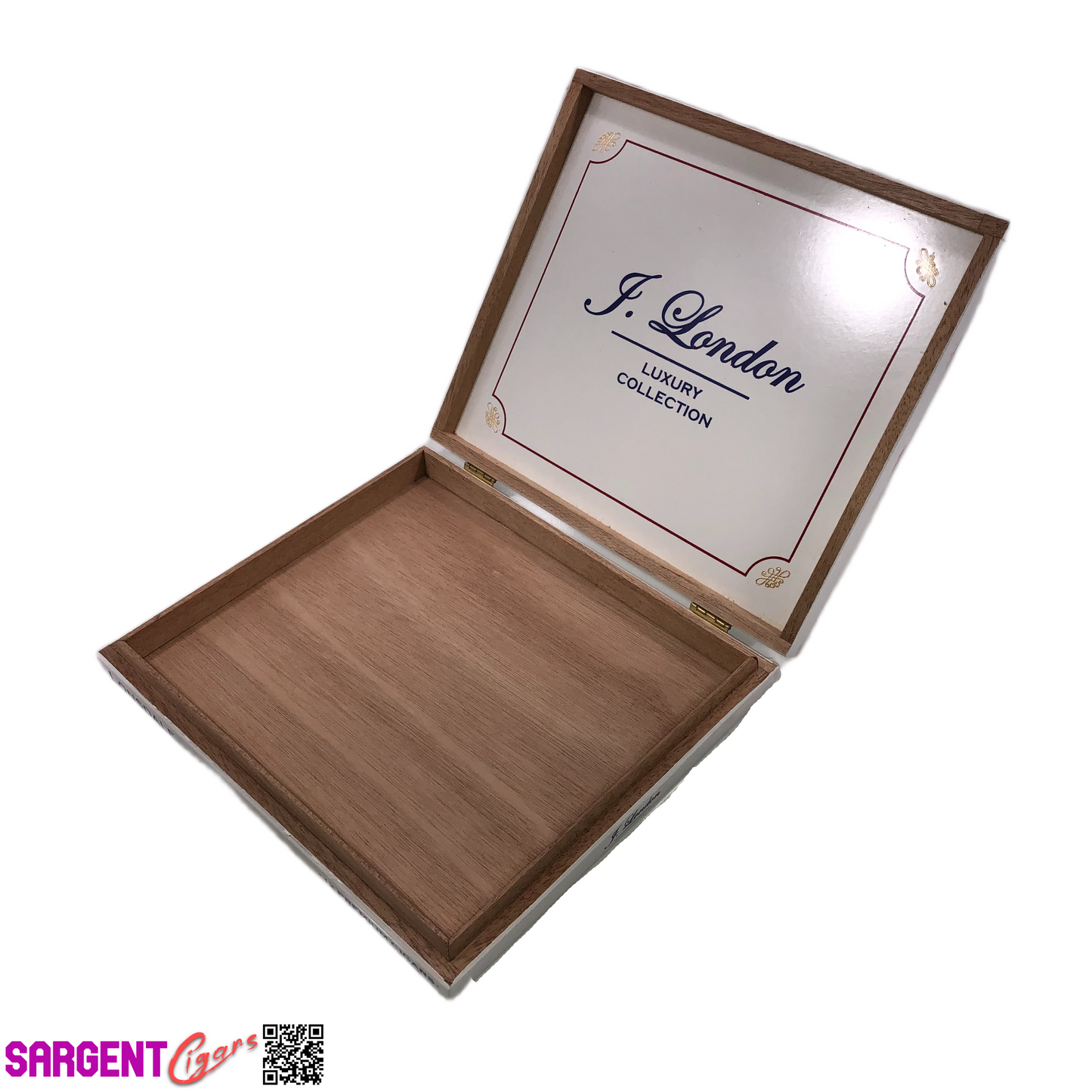 J London Luxury Collection Lonsdale Empty Wooden Cigar Box 8.5x7.5x1