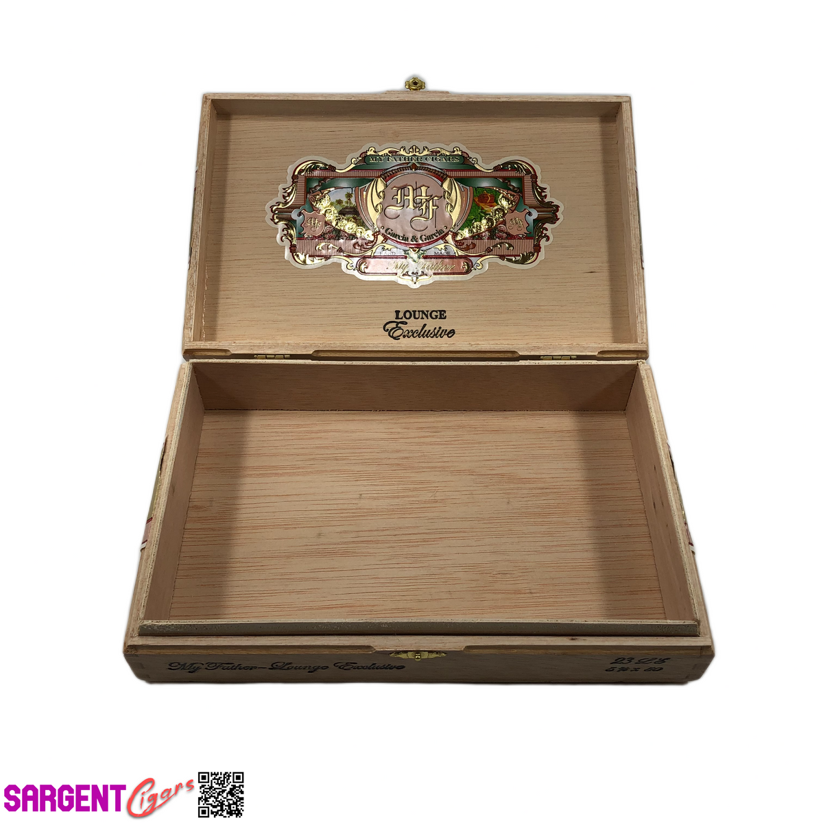 My Father Cigars Lounge Empty Wooden Cigar Box 10.25x6.75x2.25