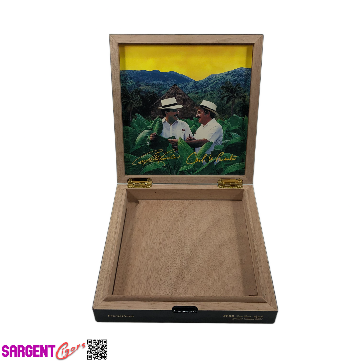 Arturo Fuente Opus X Forbidden Torpedo Empty Wooden Cigar Box 8x8.25x1.5