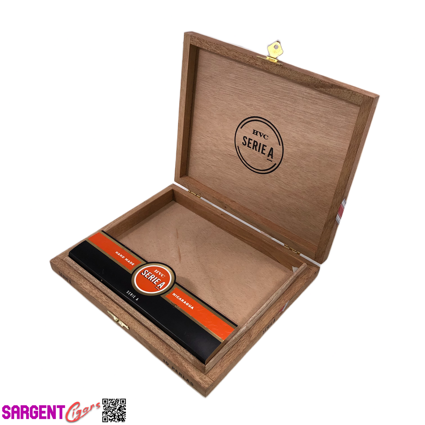 HVC Serie A Perlas Empty Wooden Cigar Box 8x6.75x1.25