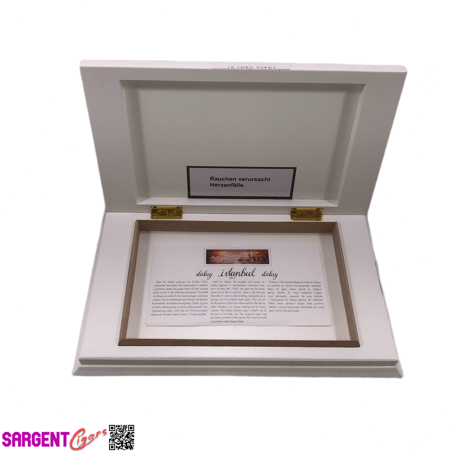 Dalay Instanbul Empty Wooden Cigar Box 12.25x7.5x1.75