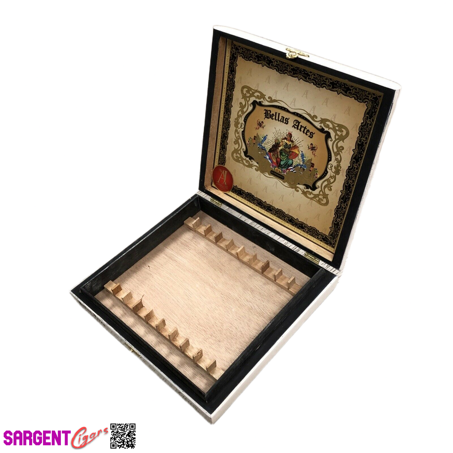 Aj Fernandez Bellas Artes Lancero Empty Wooden Cigar Box 9x8x1.5