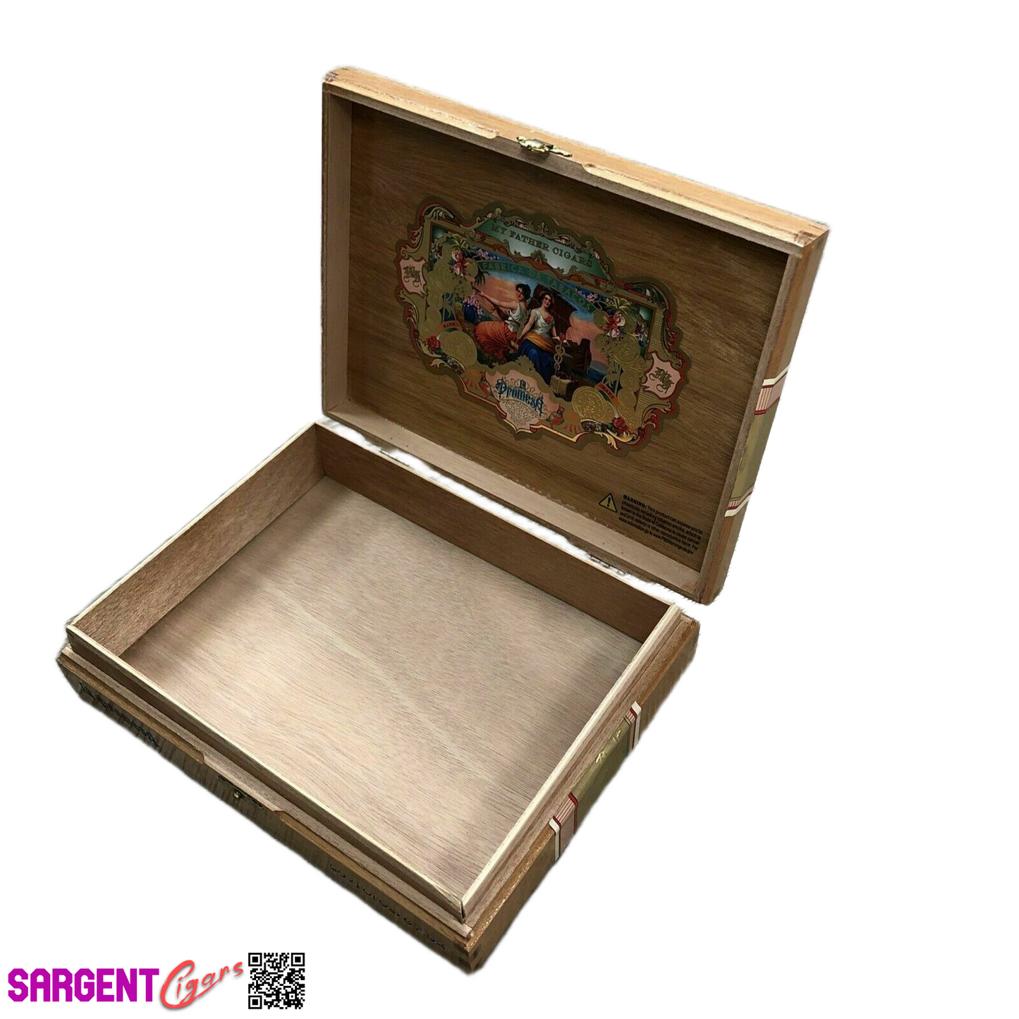My Father Cigars La Promesa Toro Empty Wooden Cigar Box 9x7x2