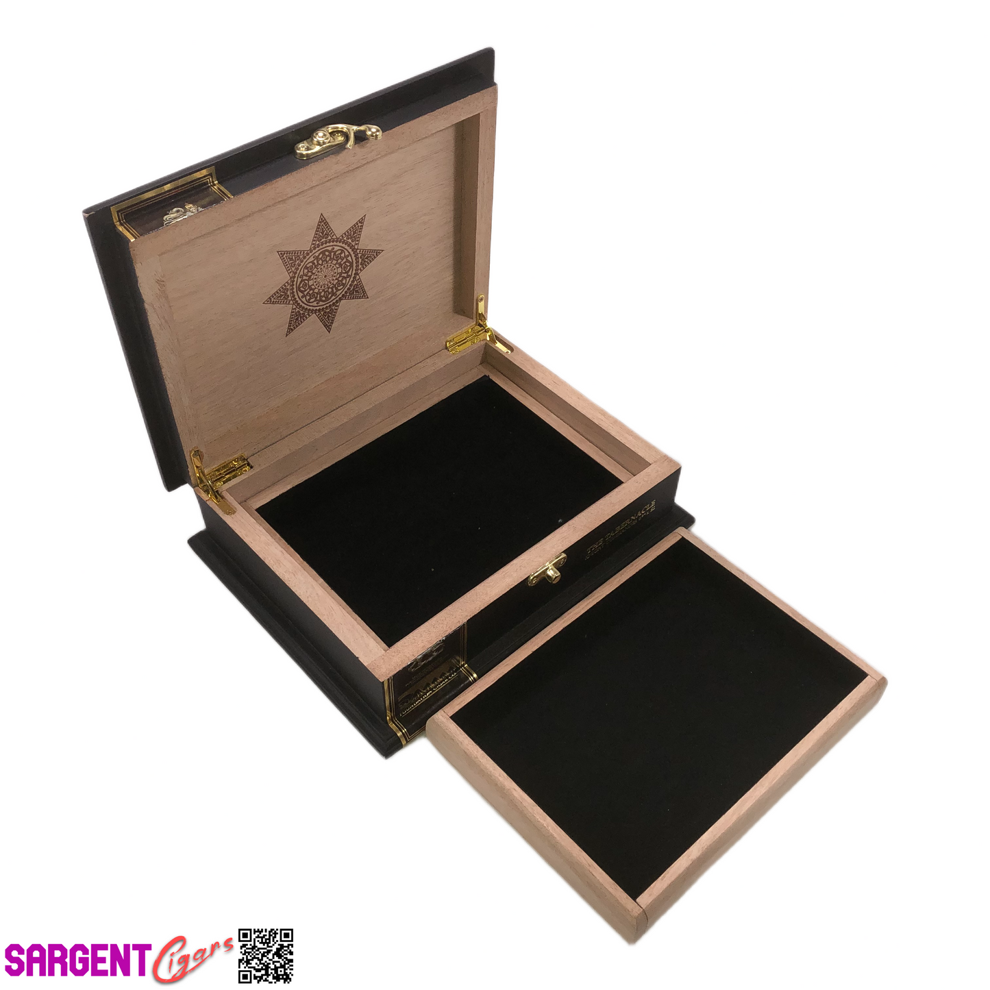 Foundation Knight Commander Empty Wooden Cigar Box 9.25x7.5x3.25