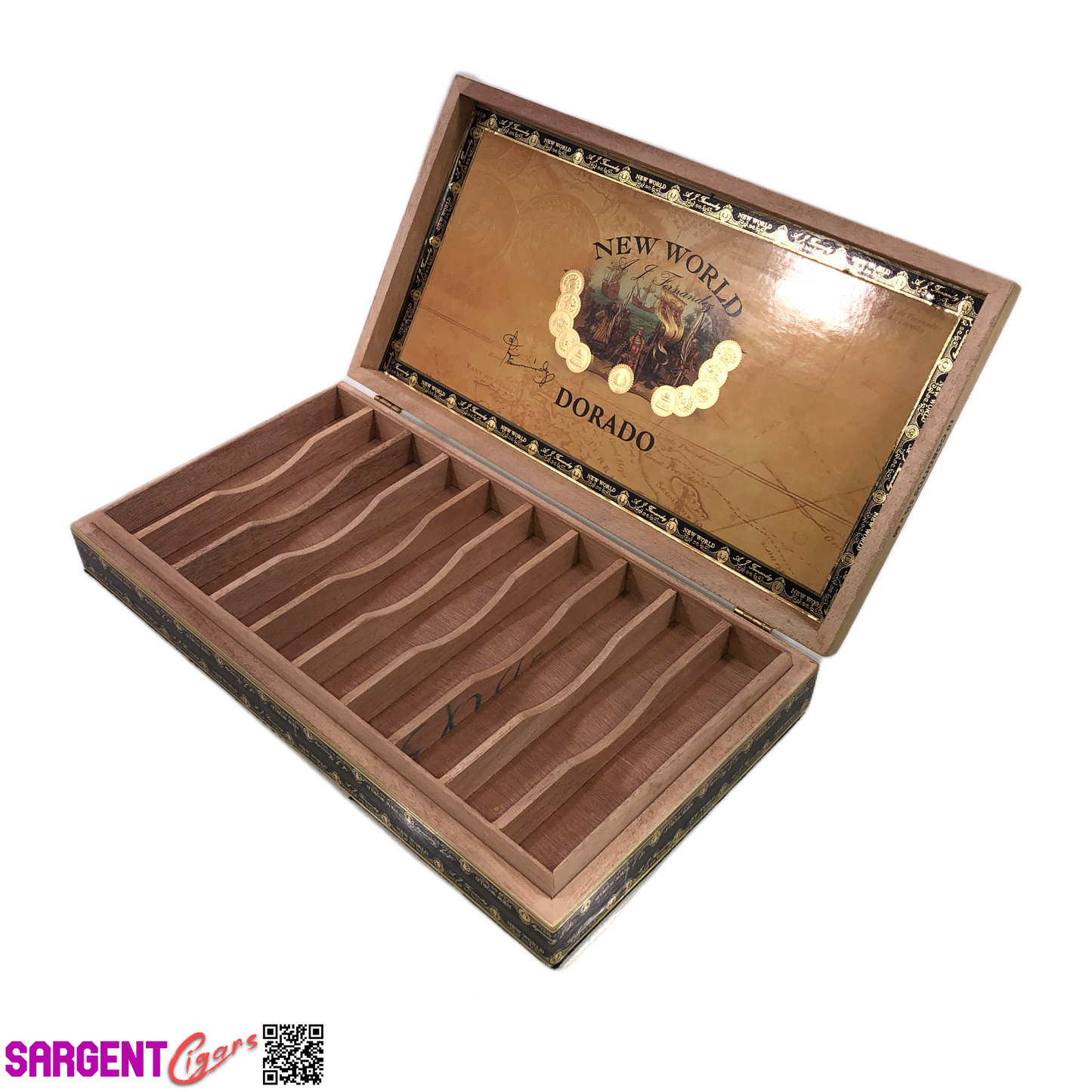 Aj Fernandez Dorado Figurado Empty Wooden Cigar Box 11.25x7.25x2