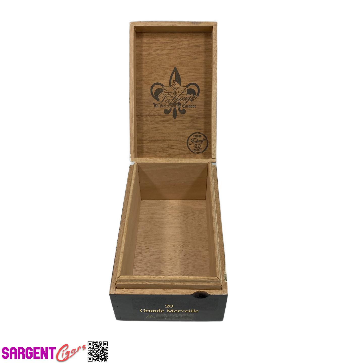 Tatuaje Grande Merveille Empty Wooden Cigar Box 4.75x7.5x3.75