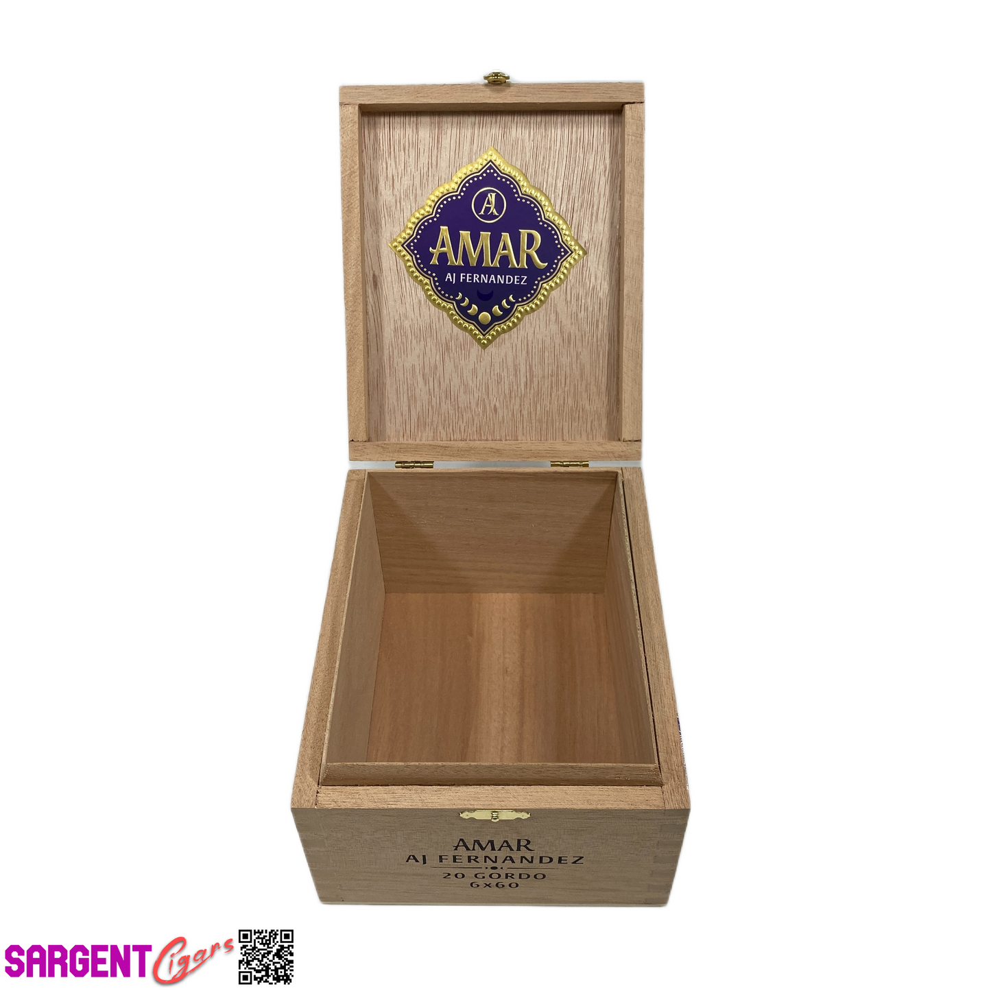 Aj Fernandez Amar Gordo Empty Wooden Cigar Box 5.75x7.25x4