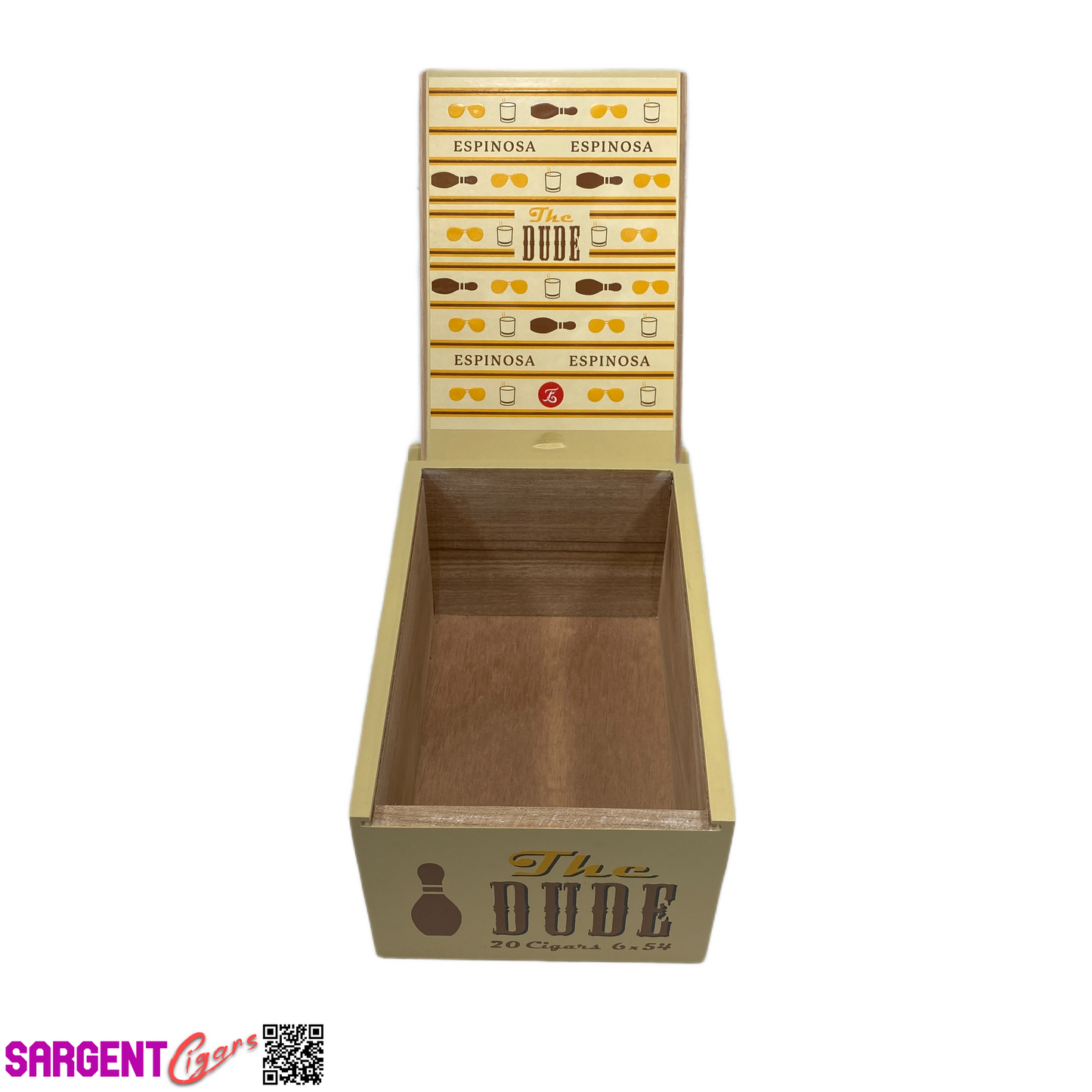 Espinosa The Dude Empty Wooden Cigar Box 4.75x7.25x3.75