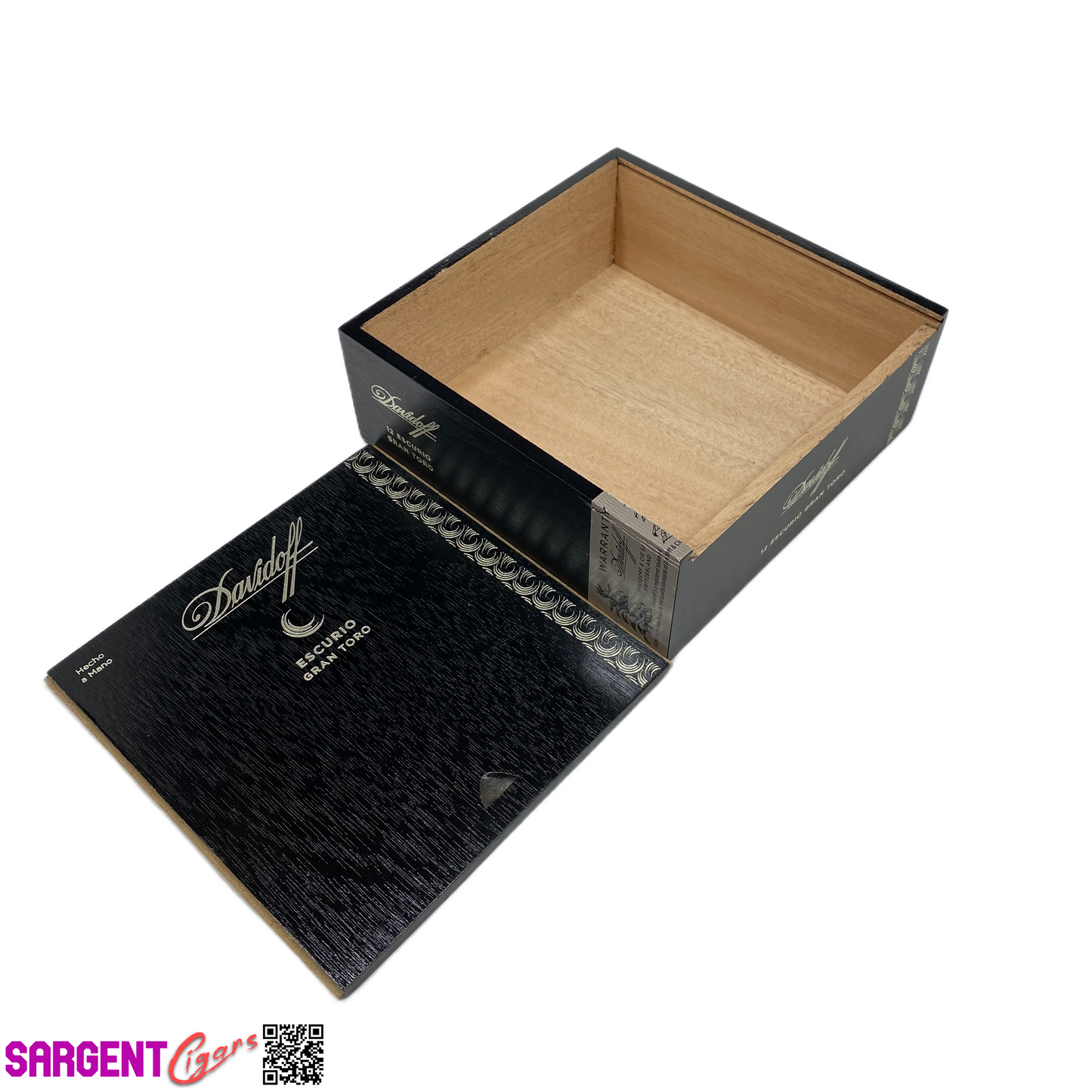 Davidoff Escurio Gran Toro Empty Wooden Cigar Box 6x6.25x2.25