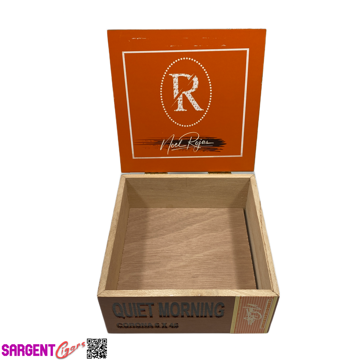Rojas Quiet Morning Corona Empty Wooden Cigar Box 6.75x7x3.25