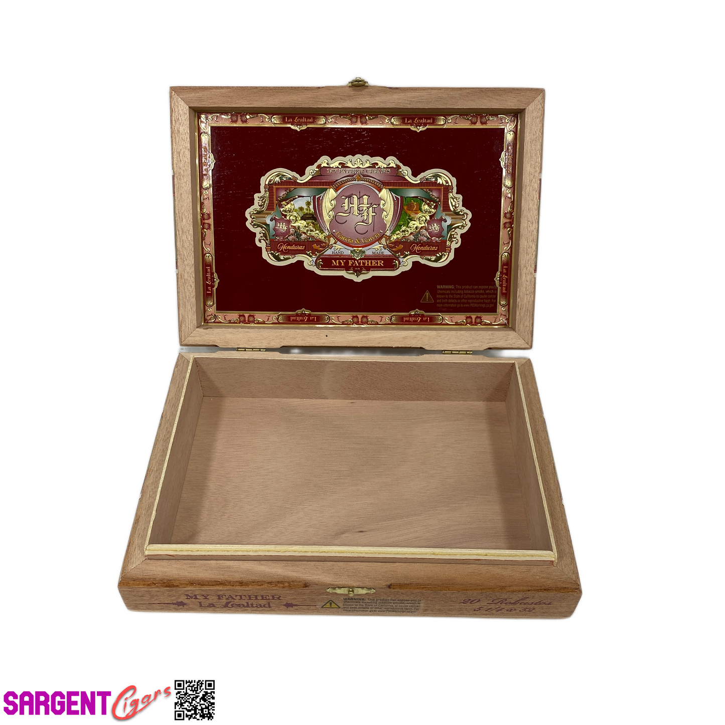 My Father Cigars La Lealtad Robusto Empty Wooden Cigar Box 9.5x6.75x2.25