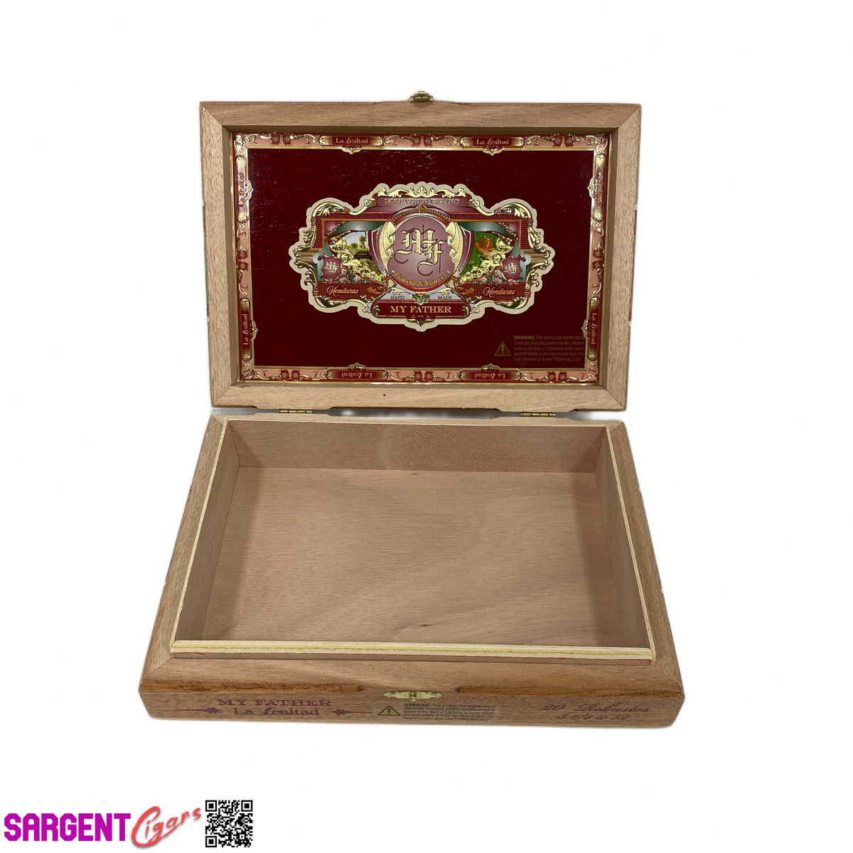 My Father Cigars La Lealtad Robusto Empty Wooden Cigar Box 9.5x6.75x2.25