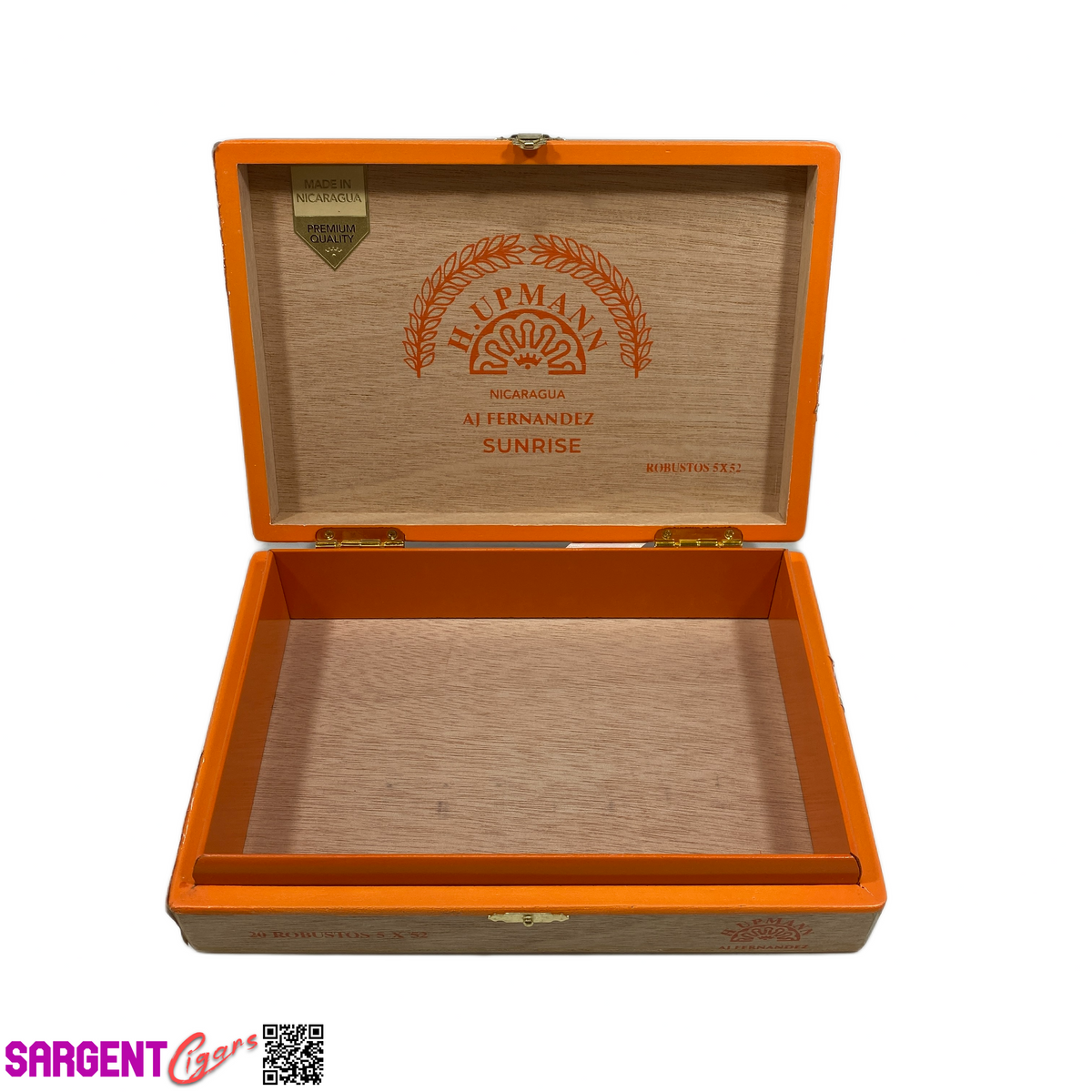 H Upmann Sunrise Robusto Empty Wooden Cigar Box 9x6.25x2