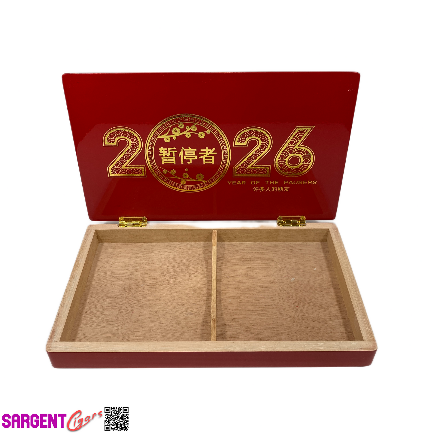 Dunbarton Year of the Pausers 2026 Empty Wooden Cigar Box 12x7.25x1.5