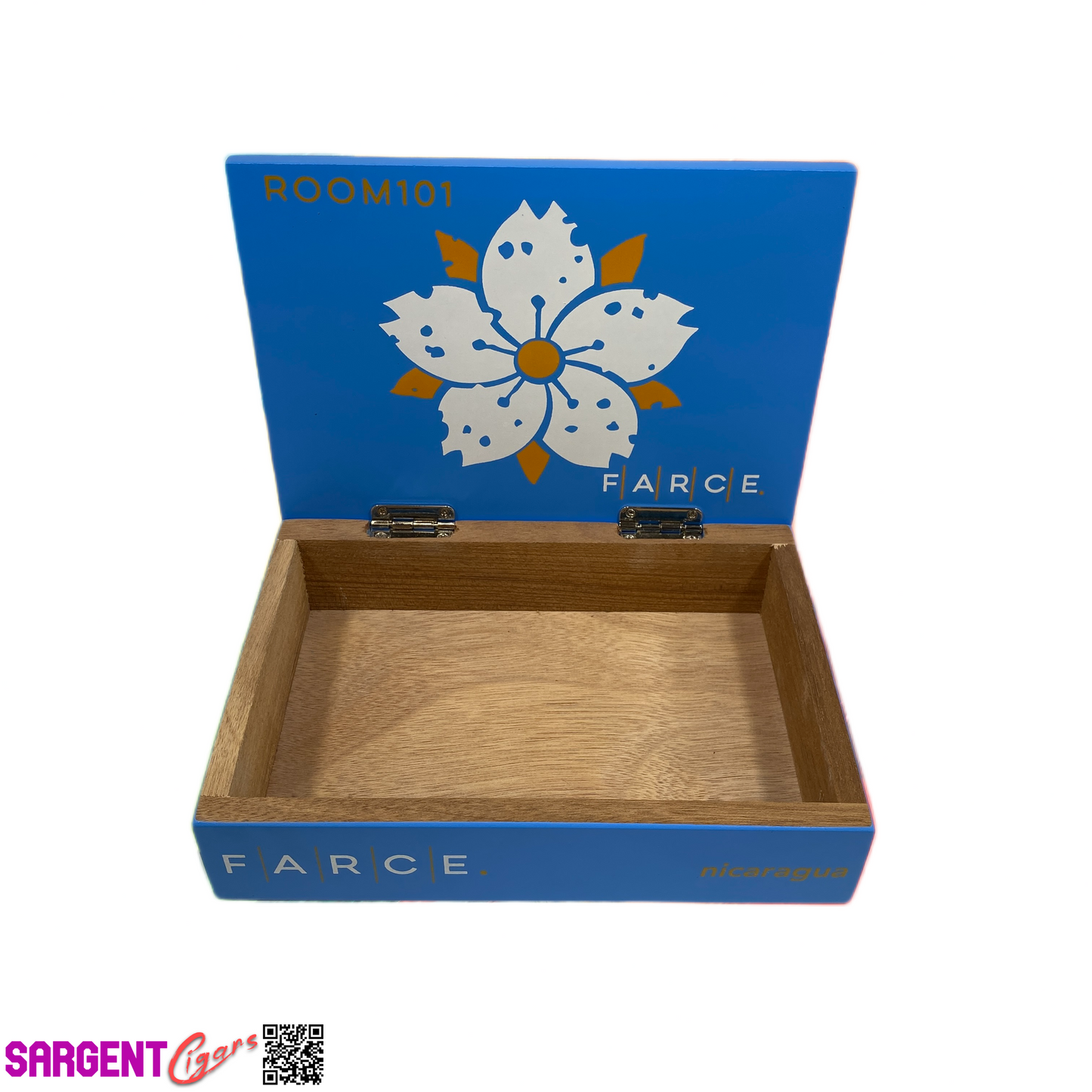 Room 101 Farce Robusto Empty Wooden Cigar Box 8.75x6x2