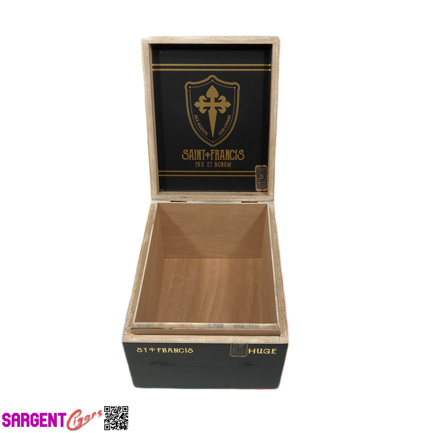 All Saints Cigars St Francis Huge Empty Wooden Cigar Box 5.5x7x4