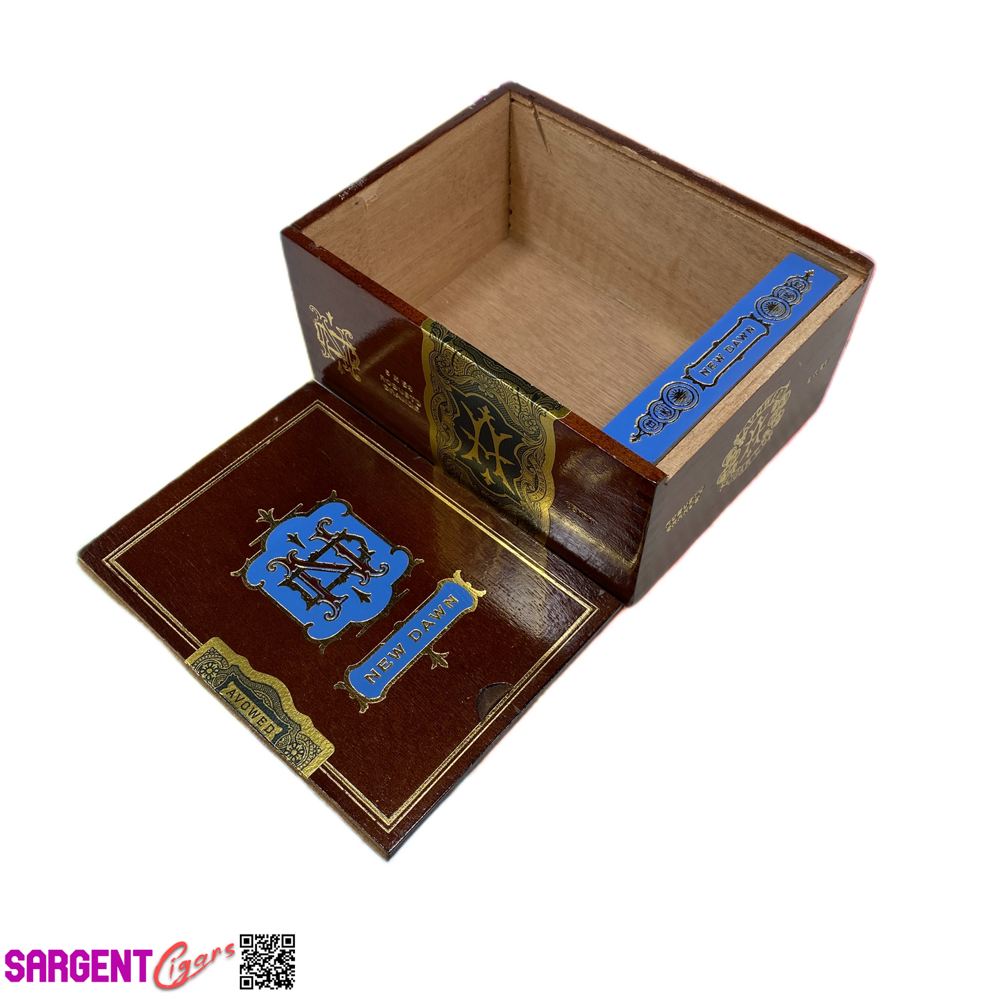 Avowed New Dawn Robusto Grande Empty Wooden Cigar Box 4.75x6.5x3