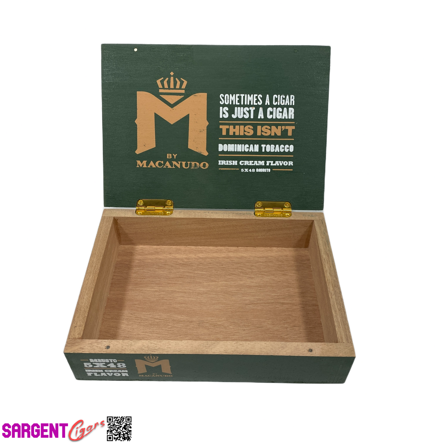 Macanudo Irish Cream Robusto Empty Wooden Cigar Box 8.5x6x2.25
