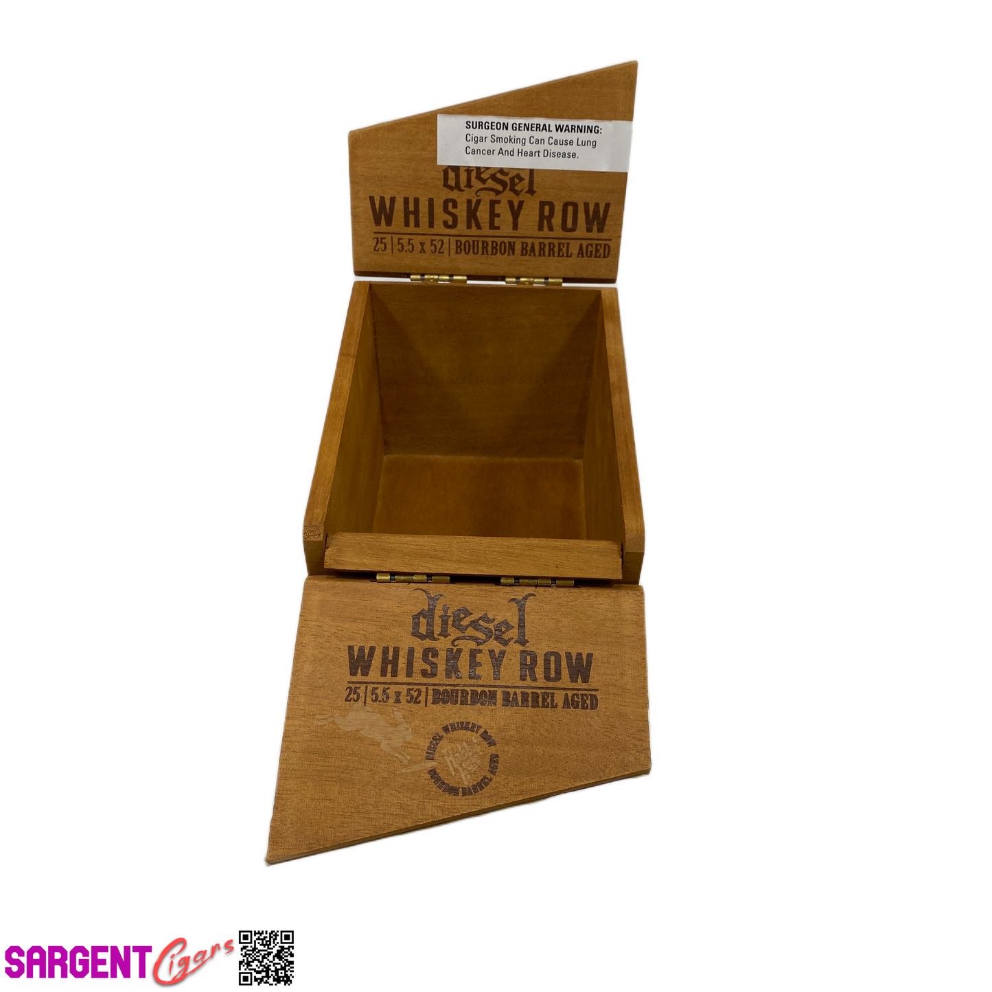 Diesel Whiskey Row Robusto Empty Wooden Cigar Box 4.5x6.25x4.5