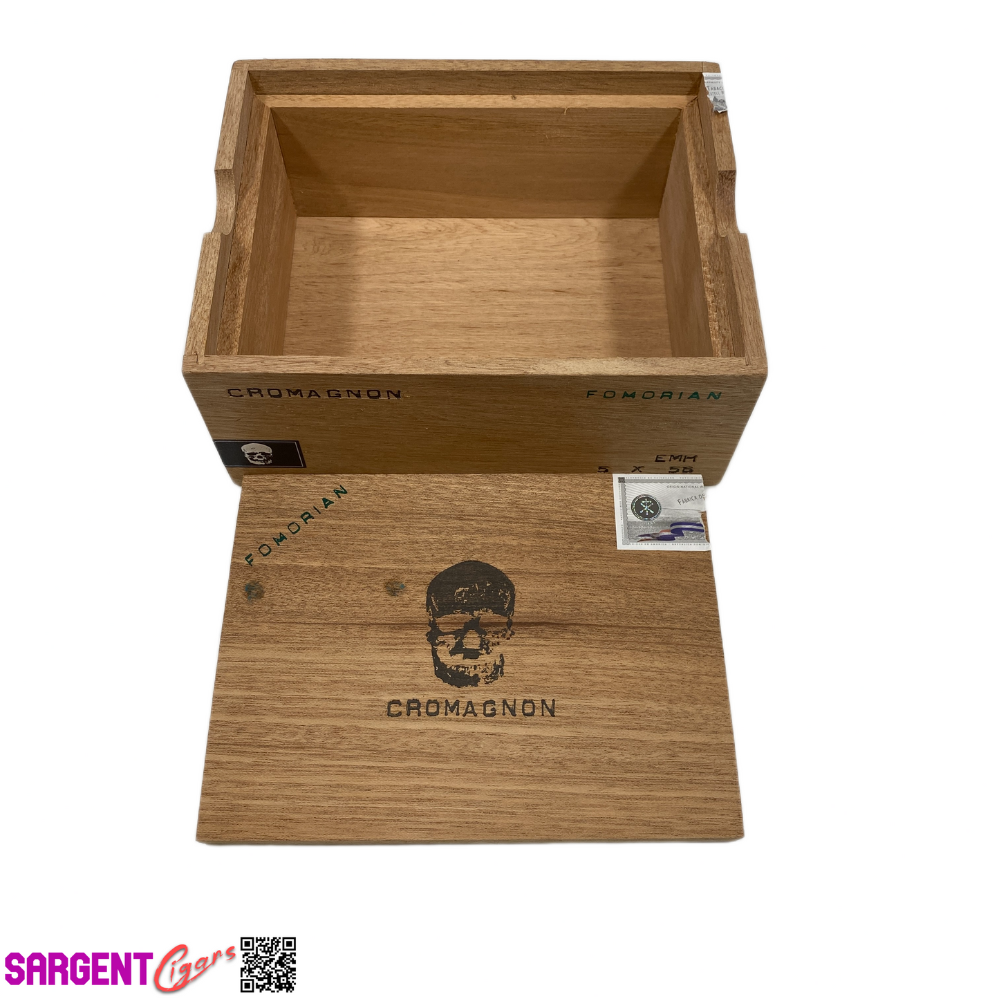 RomaCraft Cromagnon Fomorian Empty Wooden Cigar Box 8.25x6.5x3.5