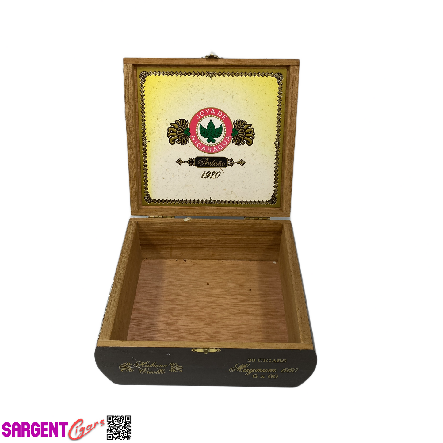 Joya De Nicaragua Antano Magnum Empty Wooden Cigar Box 7.75x6.75x3