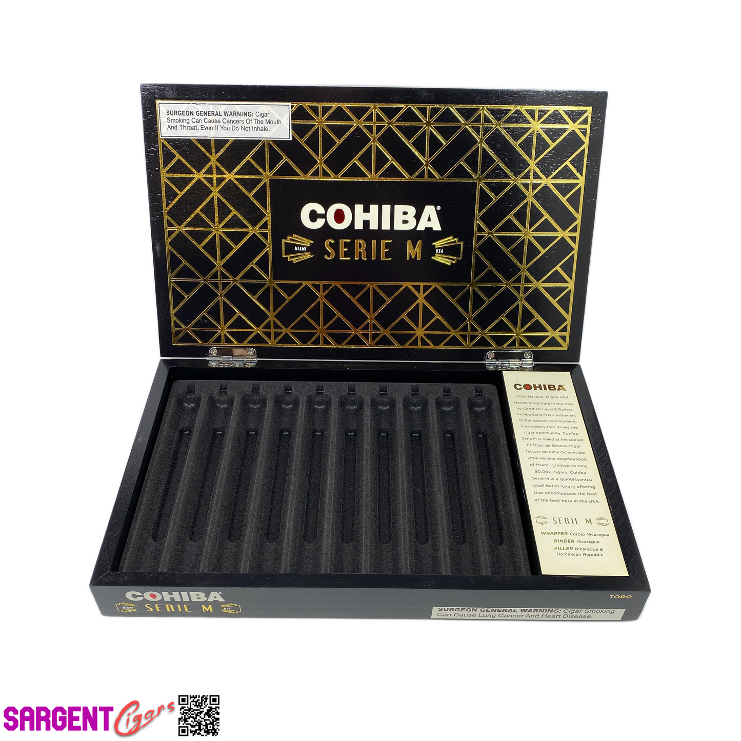 Cohiba Serie M Toro Empty Wooden Cigar Box 12.5x7.75x1.75