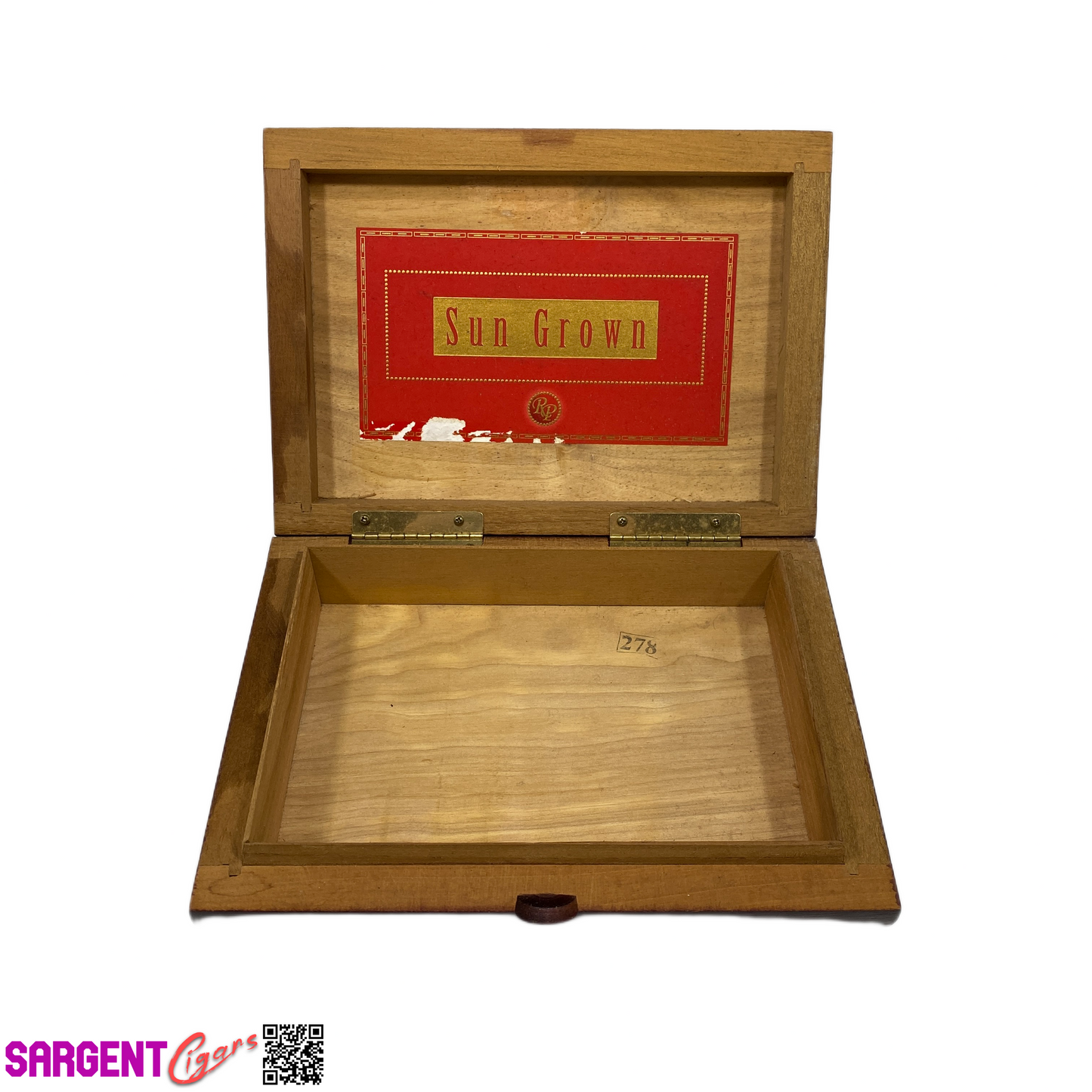 Rocky Patel Sun Grown Petite Corona Empty Wooden Cigar Box 8.25x6x1.75