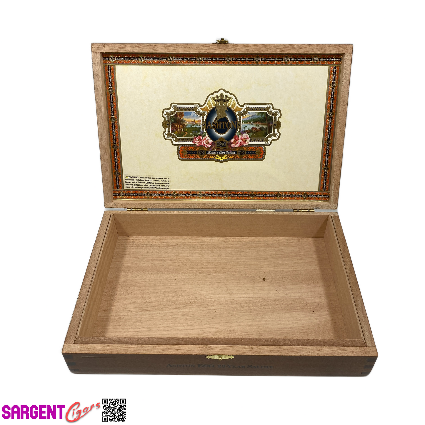 Ashton ESG 23 Year Salute Empty Wooden Cigar Box 11.25x7.5x2.25
