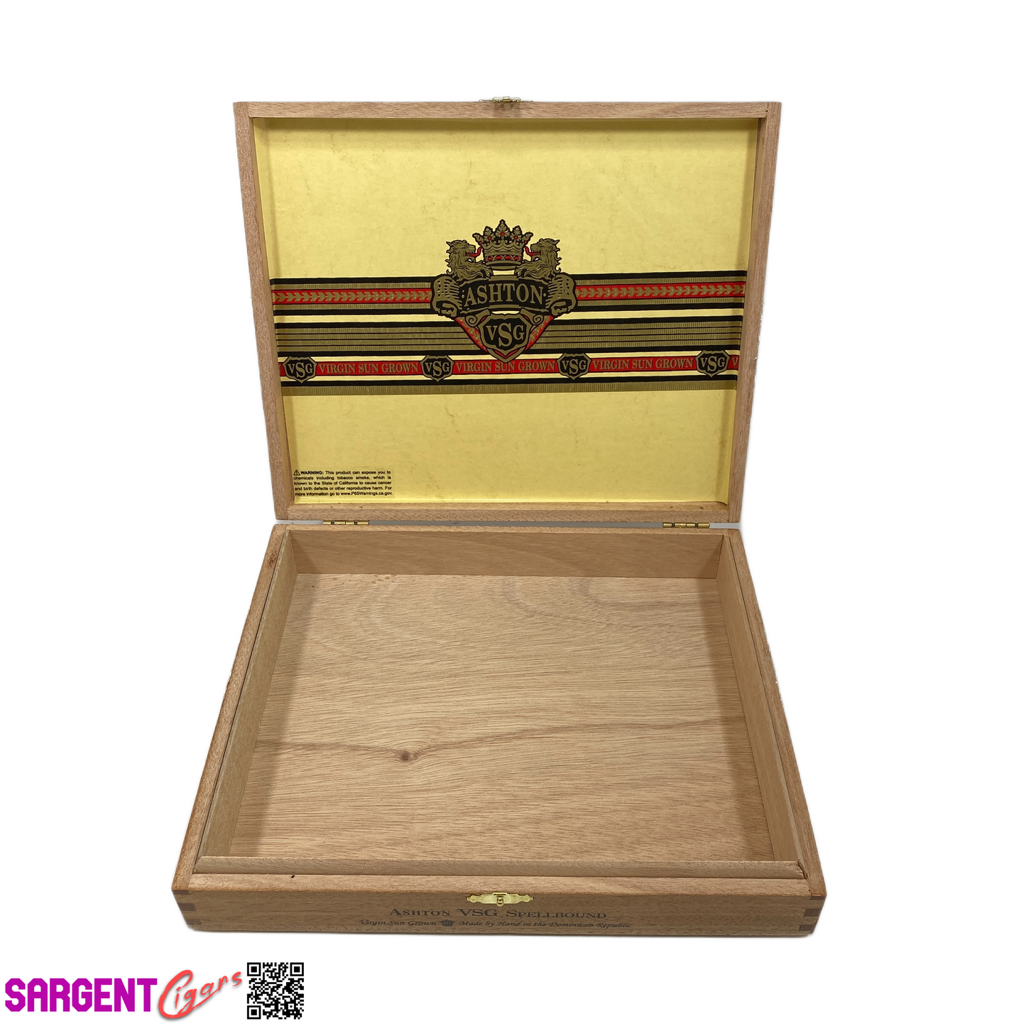 Ashton VSG Spellbound Empty Wooden Cigar Box 10x8.5x2.25