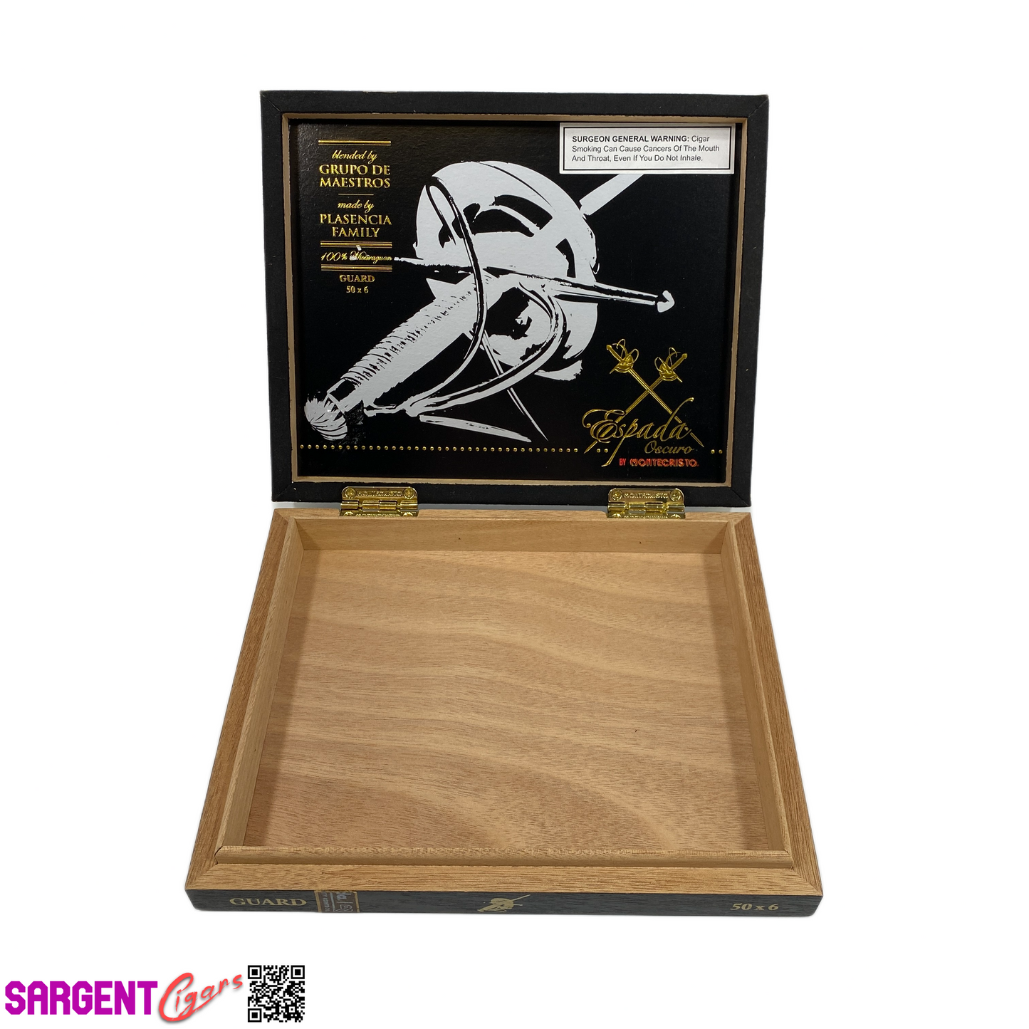 Montecristo Espada Oscuro Guard Empty Wooden Cigar Box 8.75x7.25x1.5