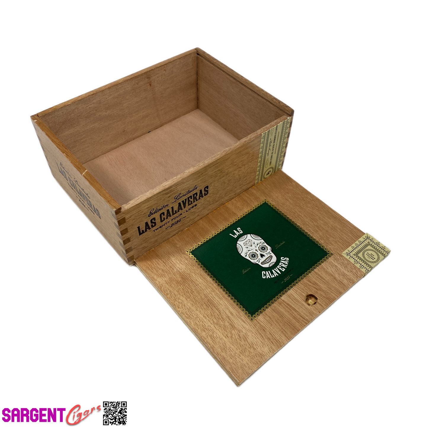 Las Calaveras 2025 LC56 Empty Wooden Cigar Box 7.75x5.75x3