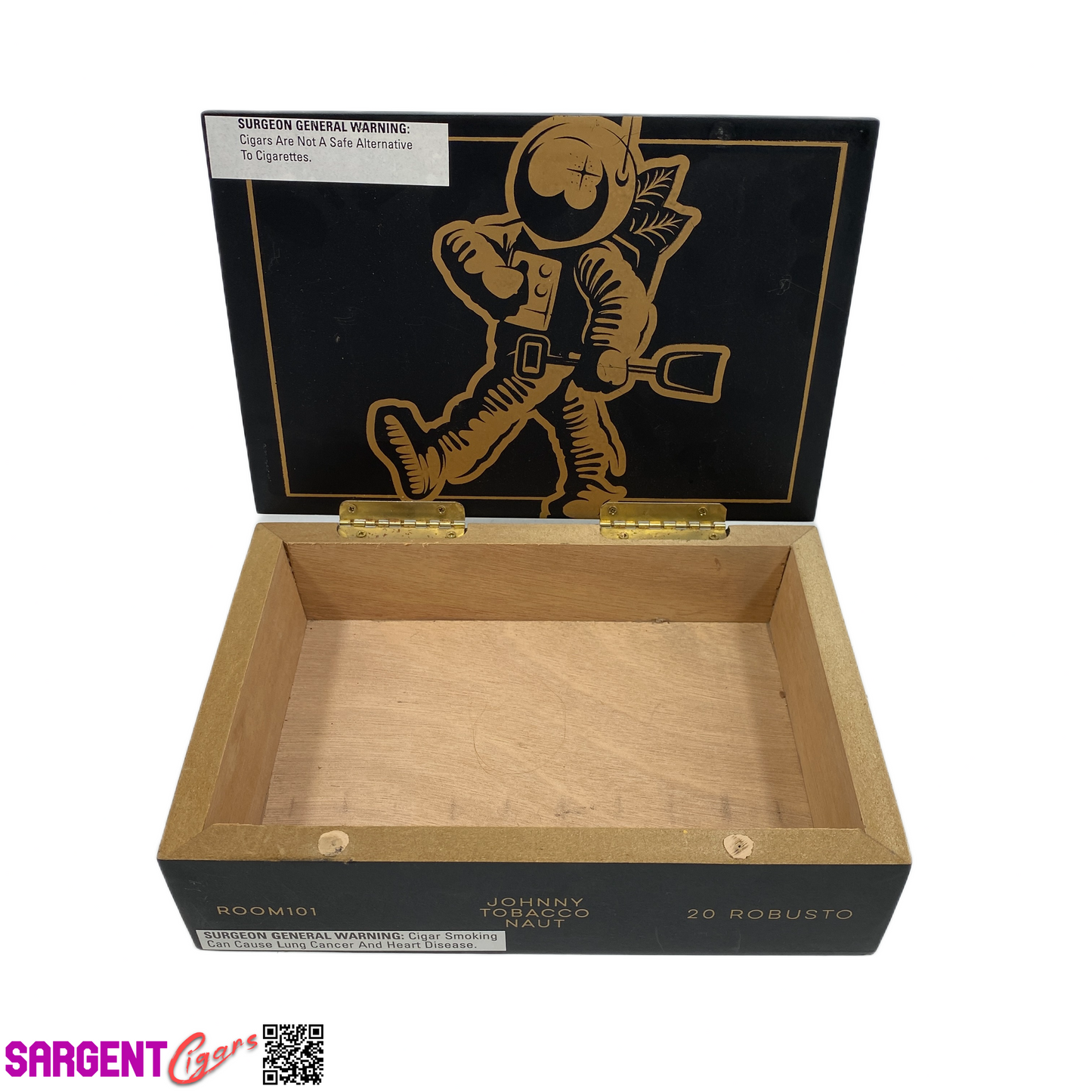Room 101 Johnny Tobacconaut Robusto Empty Wooden Cigar Box 9x6x2.25