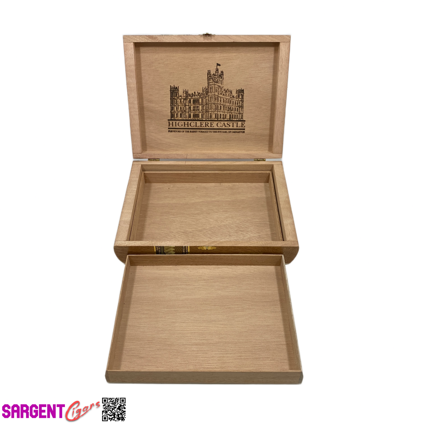 Highclere Castle Red Toro Empty Wooden Cigar Box 9.75x7.25x2.25