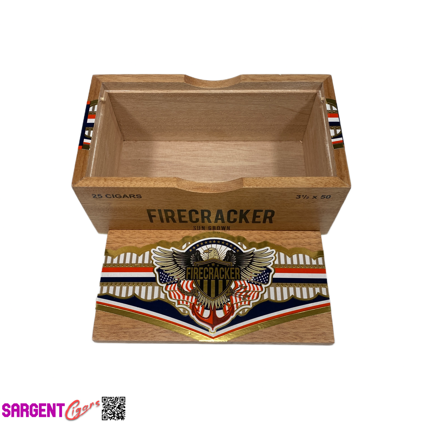 United Cigars Firecracker Empty Wooden Cigar Box 8.25x4.75x3.25