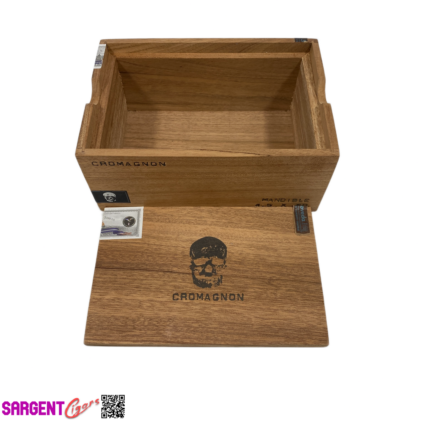 RomaCraft Cromagnon Mandible Empty Wooden Cigar Box 8.75x6x4