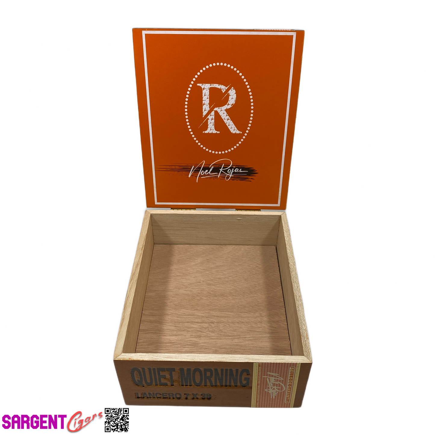 Rojas Quiet Morning Lancero Empty Wooden Cigar Box 6.5x8x3.25