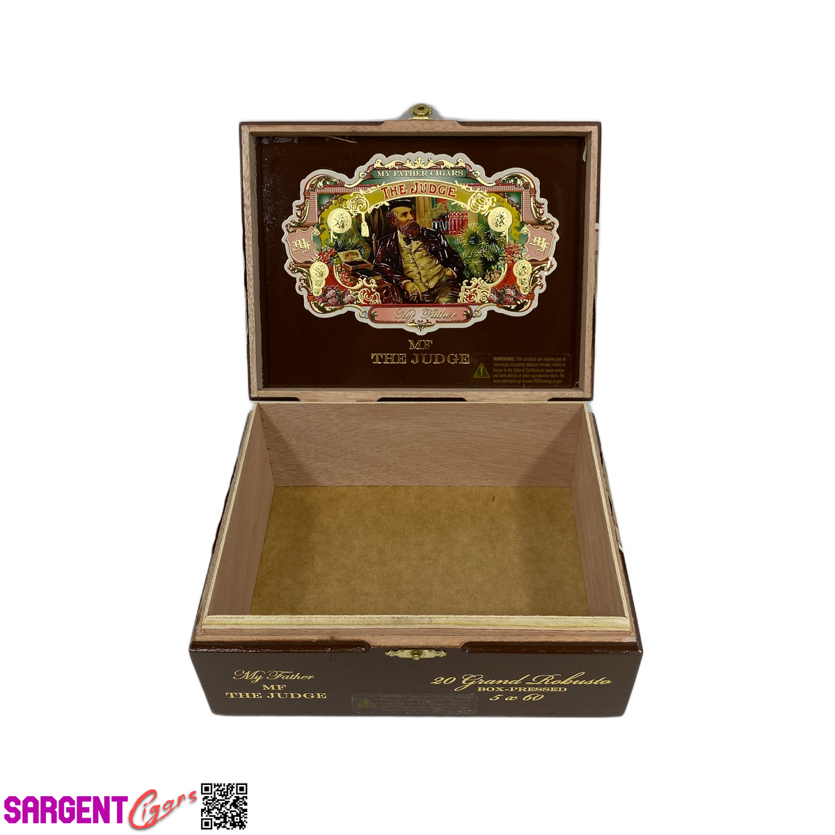 My Father Cigars The Judge Grand Robusto Empty Wooden Cigar Box 7.5x6x3.25 (1)