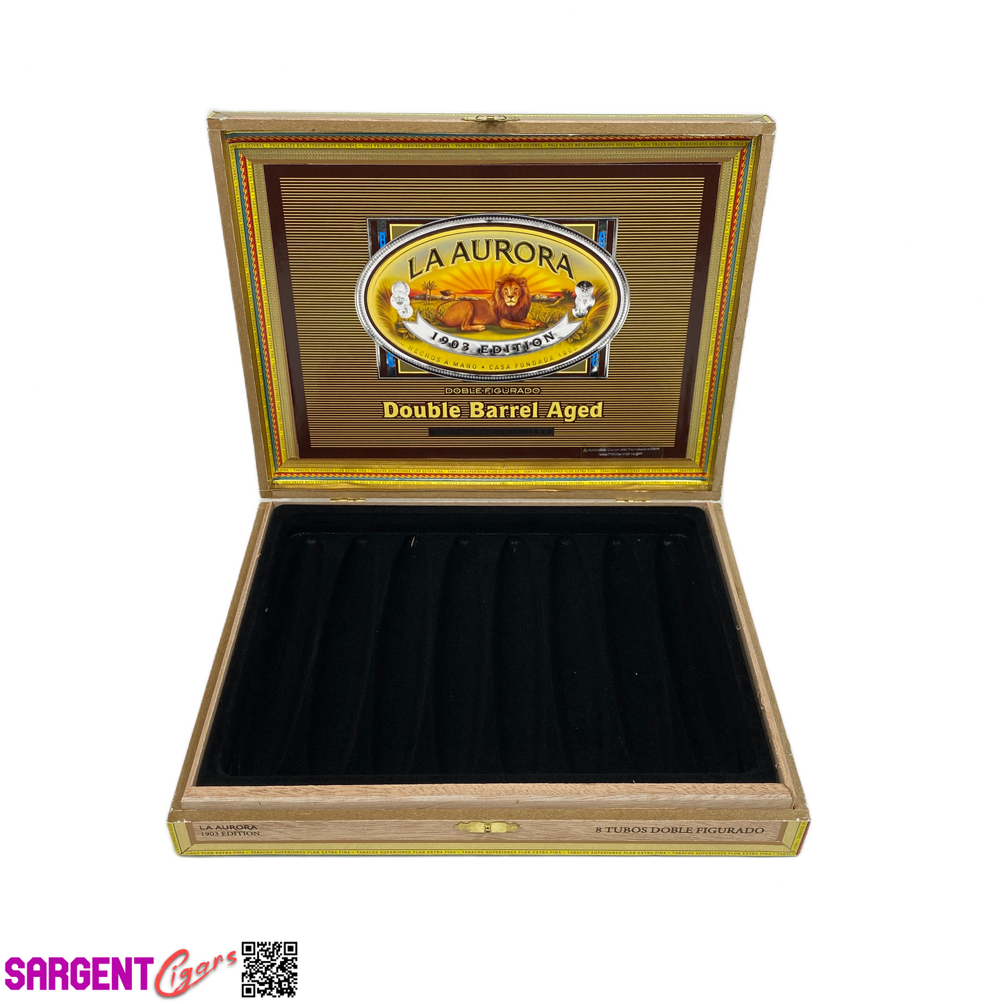 La Aurora Doble Figurado Empty Wooden Cigar Box 10x8x1.5