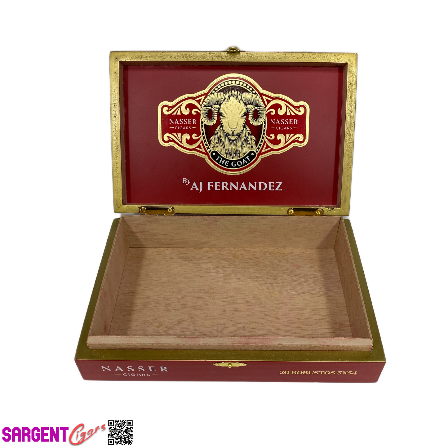 Nasser The Goat Robusto Empty Wooden Cigar Box 9.5x6.25x2