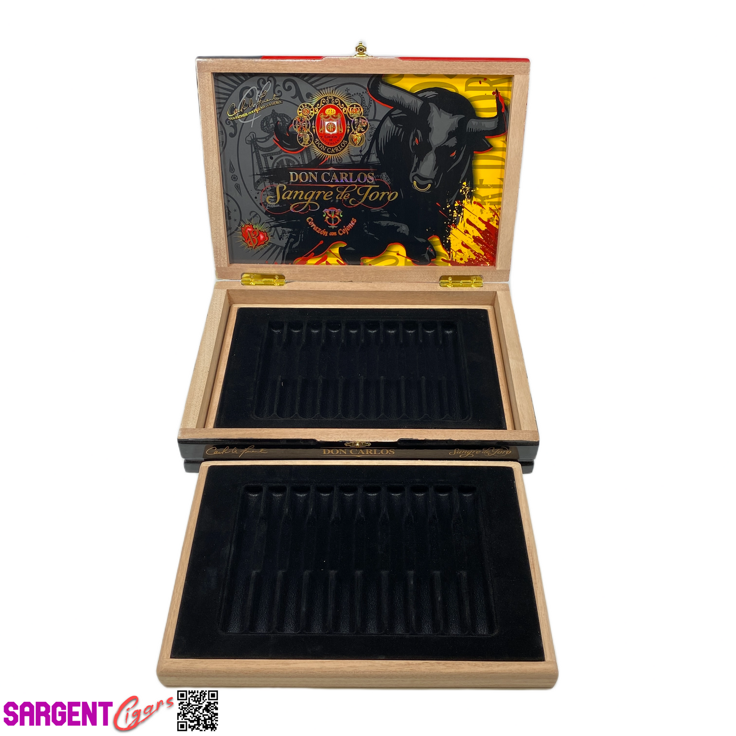 Arturo Fuente Don Carlos Sangre de Toro Undefeated Empty Wooden Cigar Box 13.5x9.5x2.75