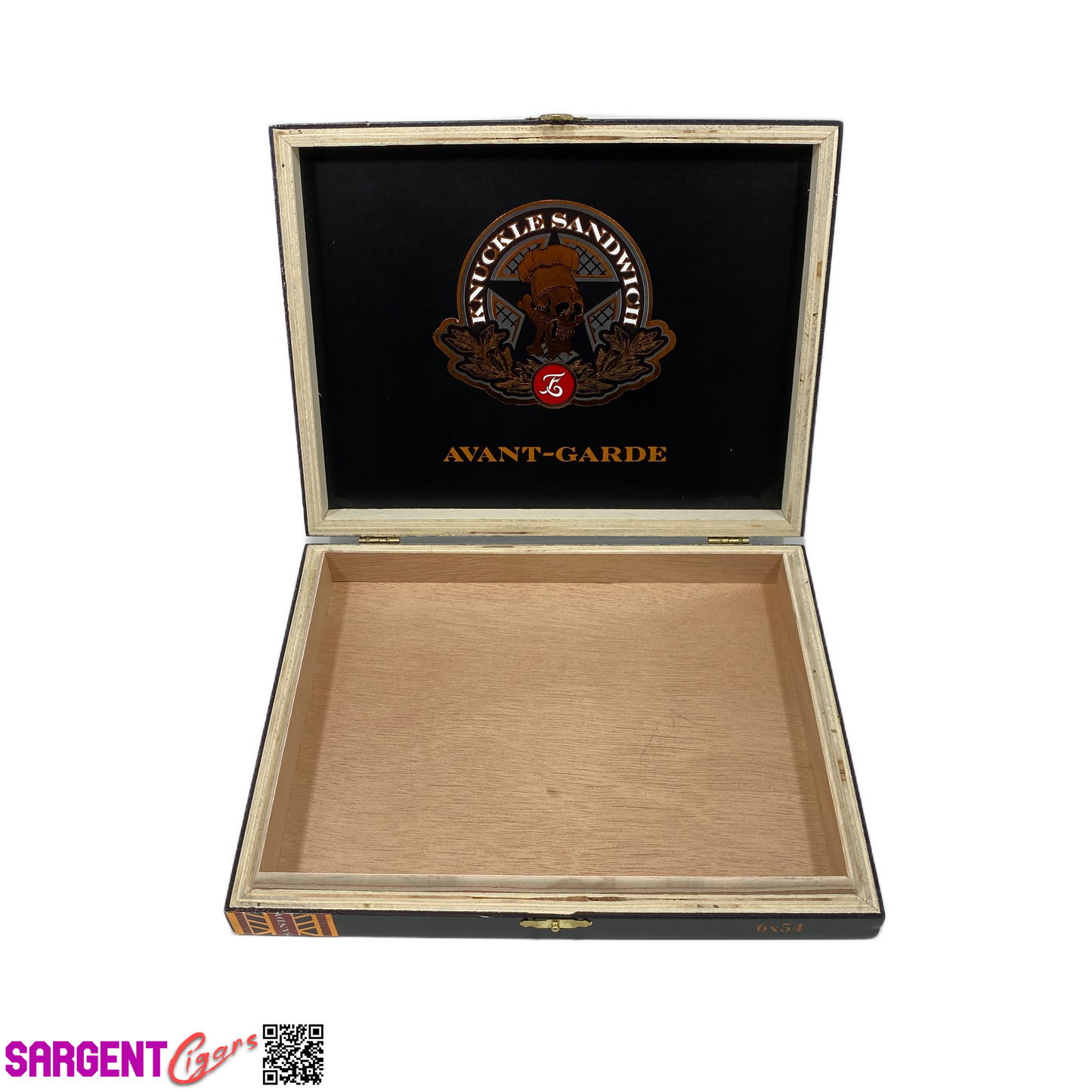 Guy Fieri Knuckle Sandwich Avant-Garde Empty Wooden Cigar Box 9x7.25x1.5
