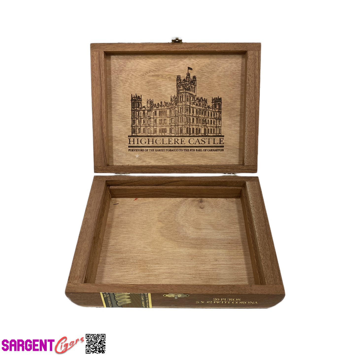 Highclere Castle Red Corona Empty Wooden Cigar Box 8.25x6.25x2 (1)