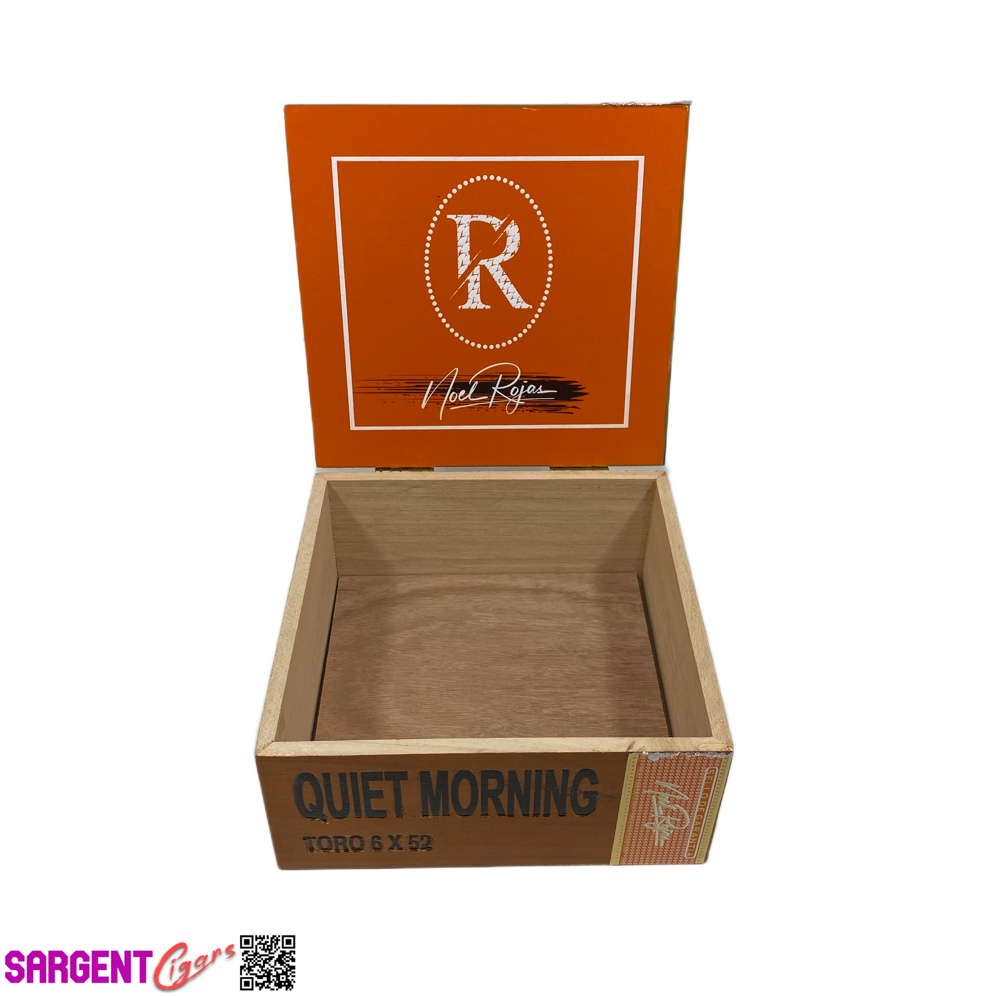 Rojas Quiet Morning Toro Empty Wooden Cigar Box 7x7x3.25