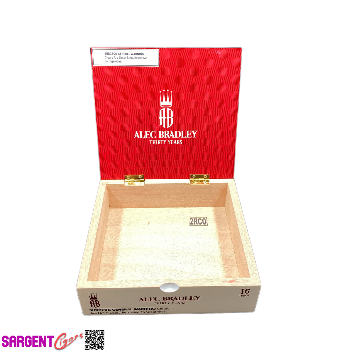 Alec Bradley 30 Years Toro Empty Wooden Cigar Box 7.5x7x2.5