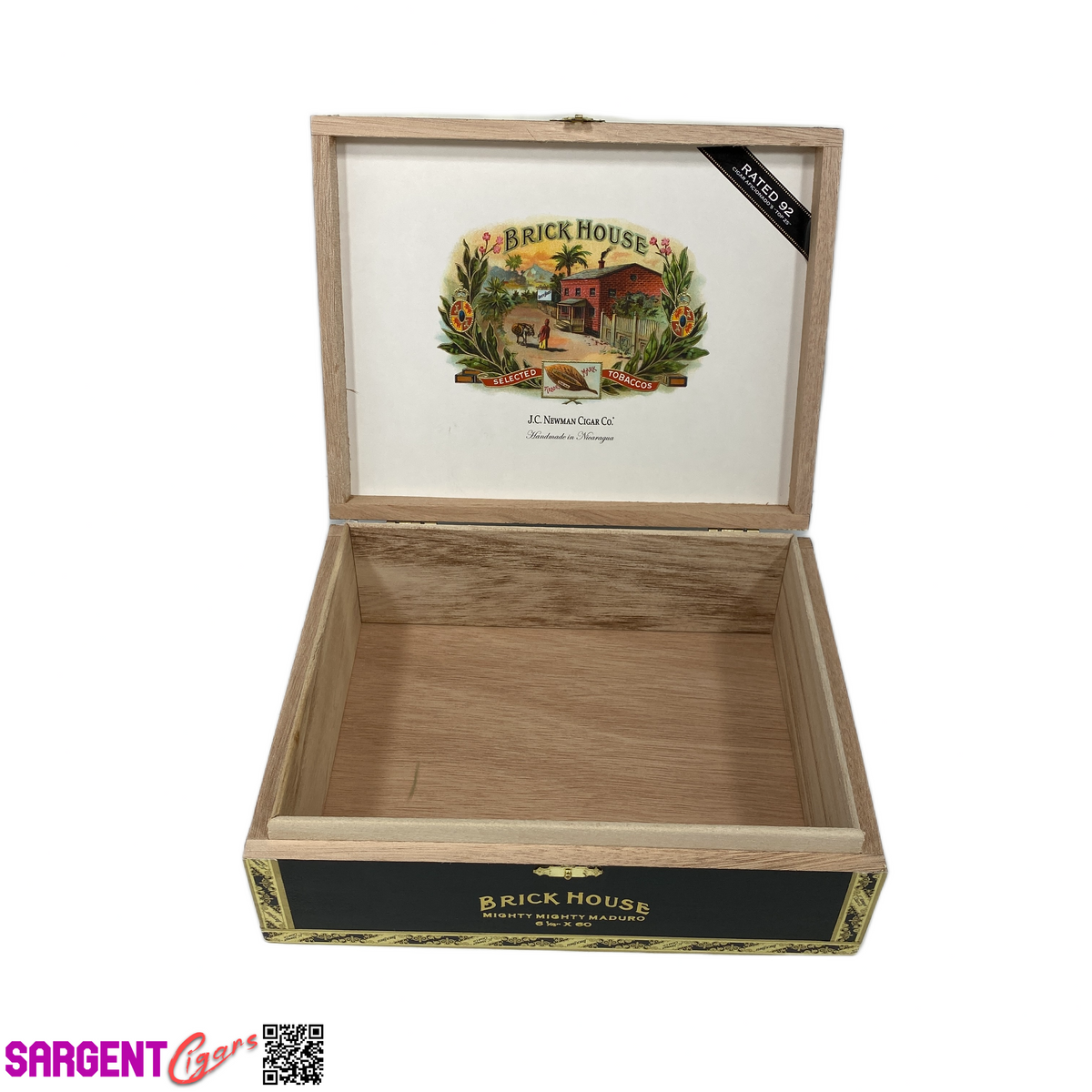 BrickHouse Maduro Mighty Mighty Empty Wooden Cigar Box 9.5x7.5x3.25