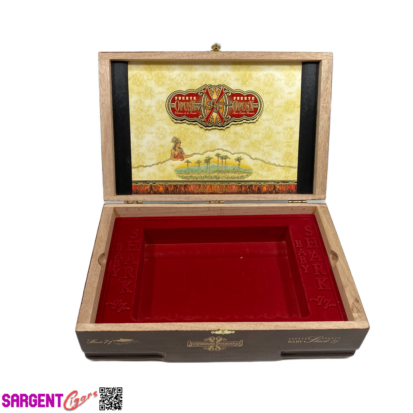 Arturo Fuente Opus X Baby Shark 77 Empty Wooden Cigar Box 12x7.75x3.75 (1)